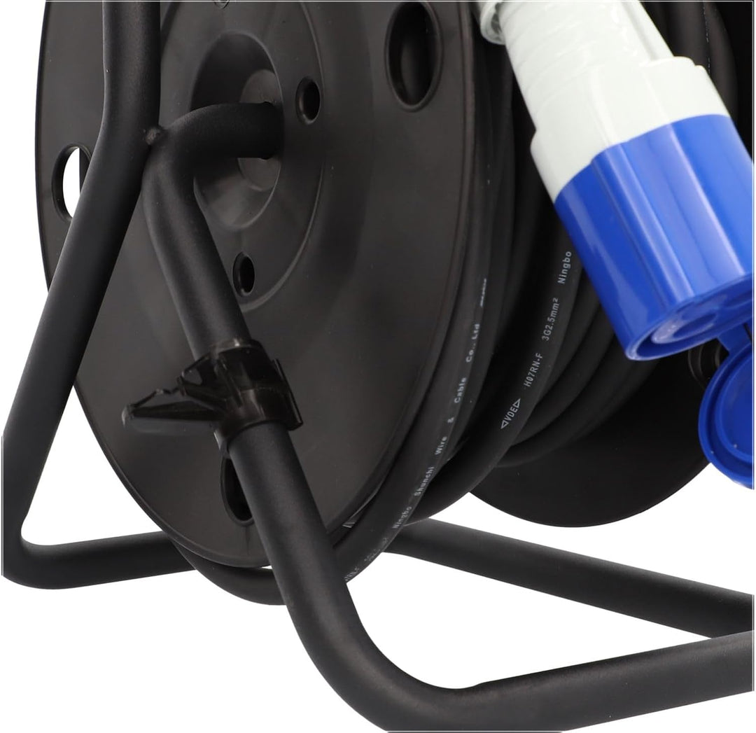 cartrend Explorer CEE Kabeltrommel mit 1 CEE-Stecker und 1 CEE-Kupplung, Verlängerungsleitung für da