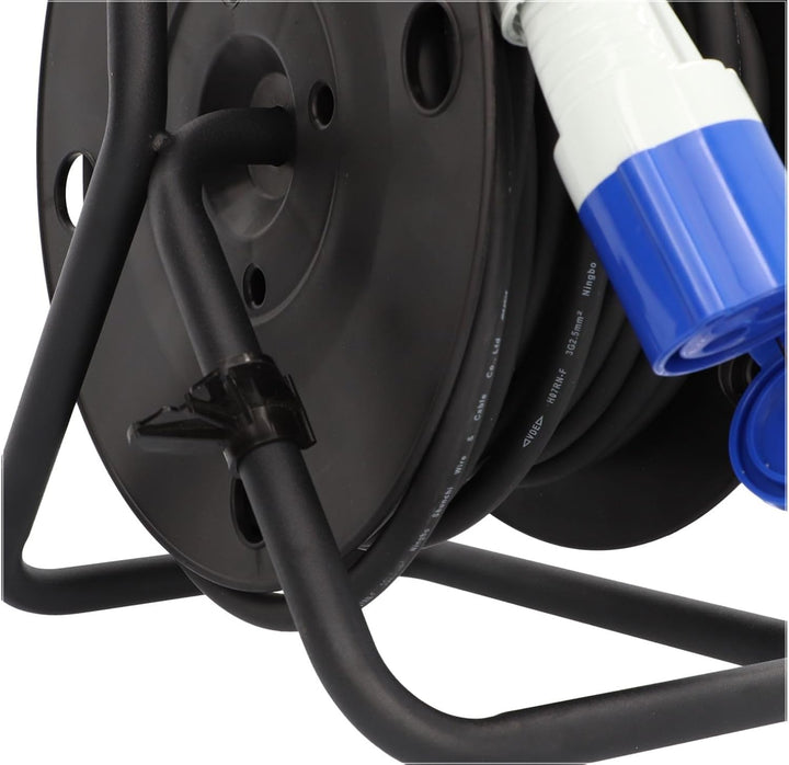 cartrend Explorer CEE Kabeltrommel mit 1 CEE-Stecker und 1 CEE-Kupplung, Verlängerungsleitung für da