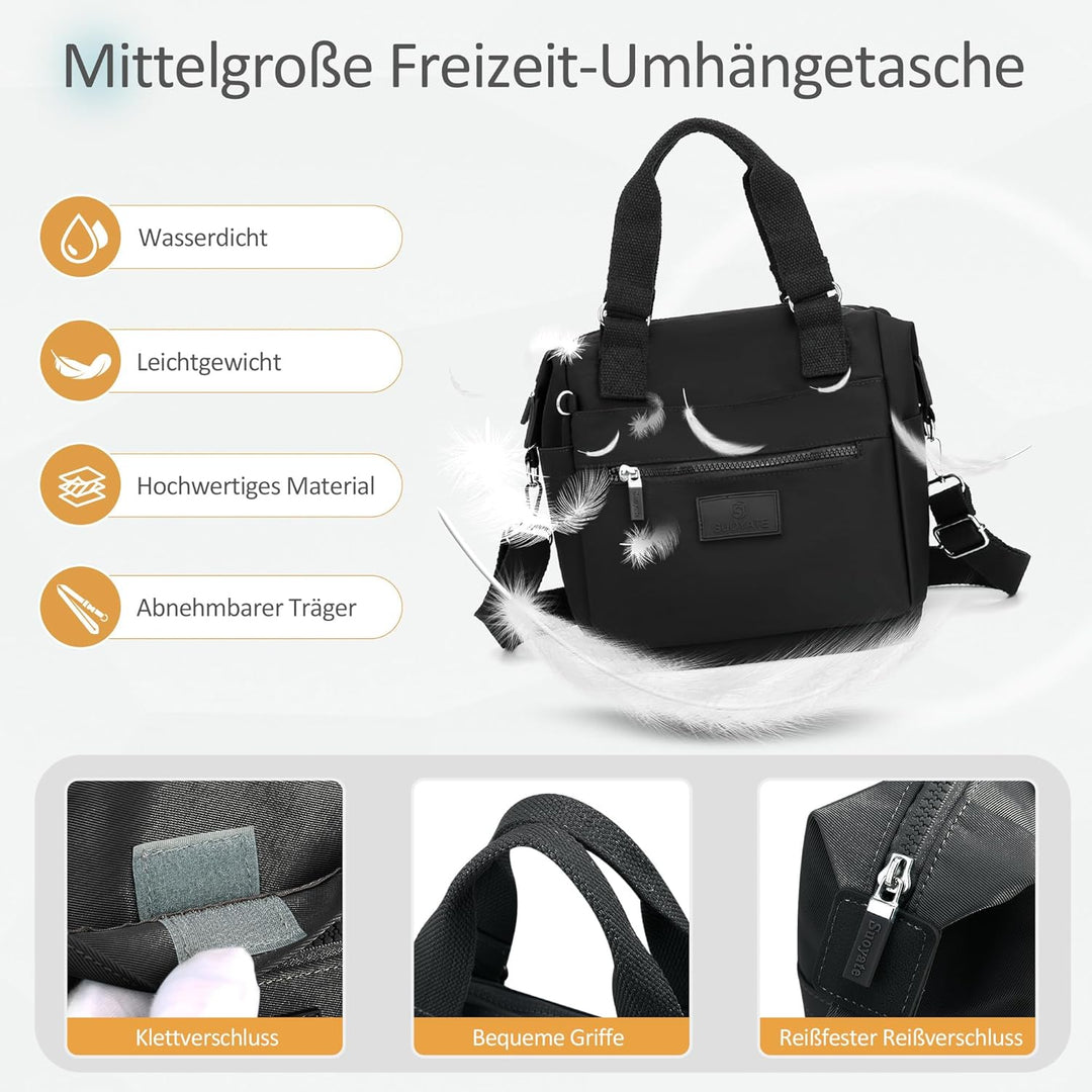 DIRRONA Beiläufig Damen Umhängetasche Multi Pocket Multi Fach Crossbody Bag Mittelgrosse Umhängetasc