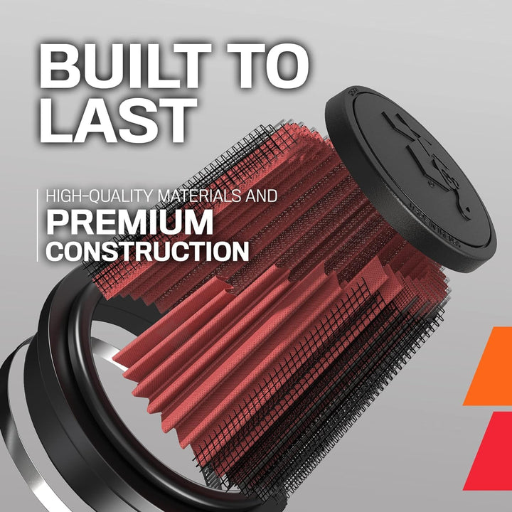 K&N RU-0200 KFZ und Motorrad Gummi Universalluftfilter, Rot