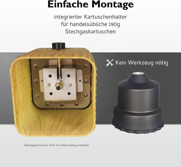 tepro Tisch-Gasfeuerstelle quadratisch mit Glasaufsatz, inkl. Dekosteine, Edelstahl-Brenner, kompakt