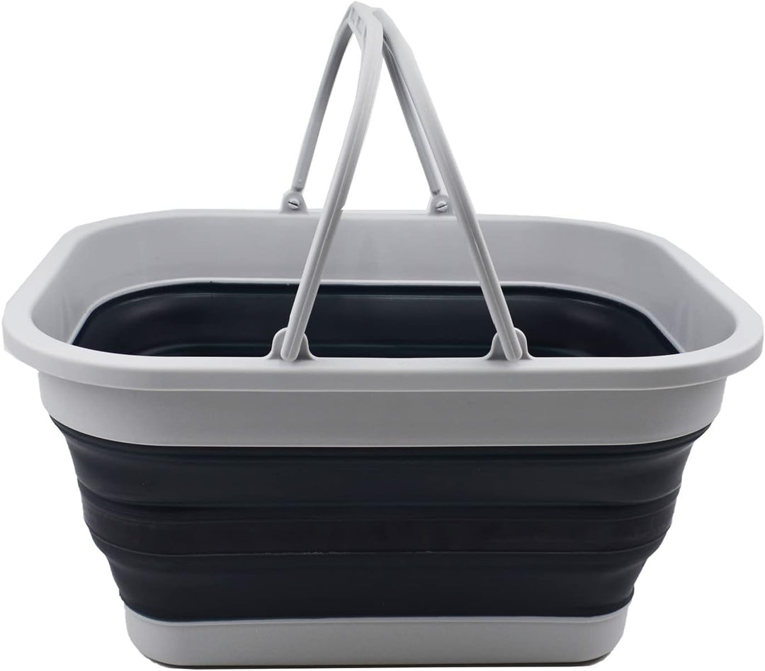 SAMMART 19L zusammenklappbare Wanne mit Griff – tragbarer Outdoor-Picknickkorb/Krater – Faltbare Ein
