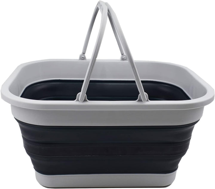 SAMMART 19L zusammenklappbare Wanne mit Griff – tragbarer Outdoor-Picknickkorb/Krater – Faltbare Ein