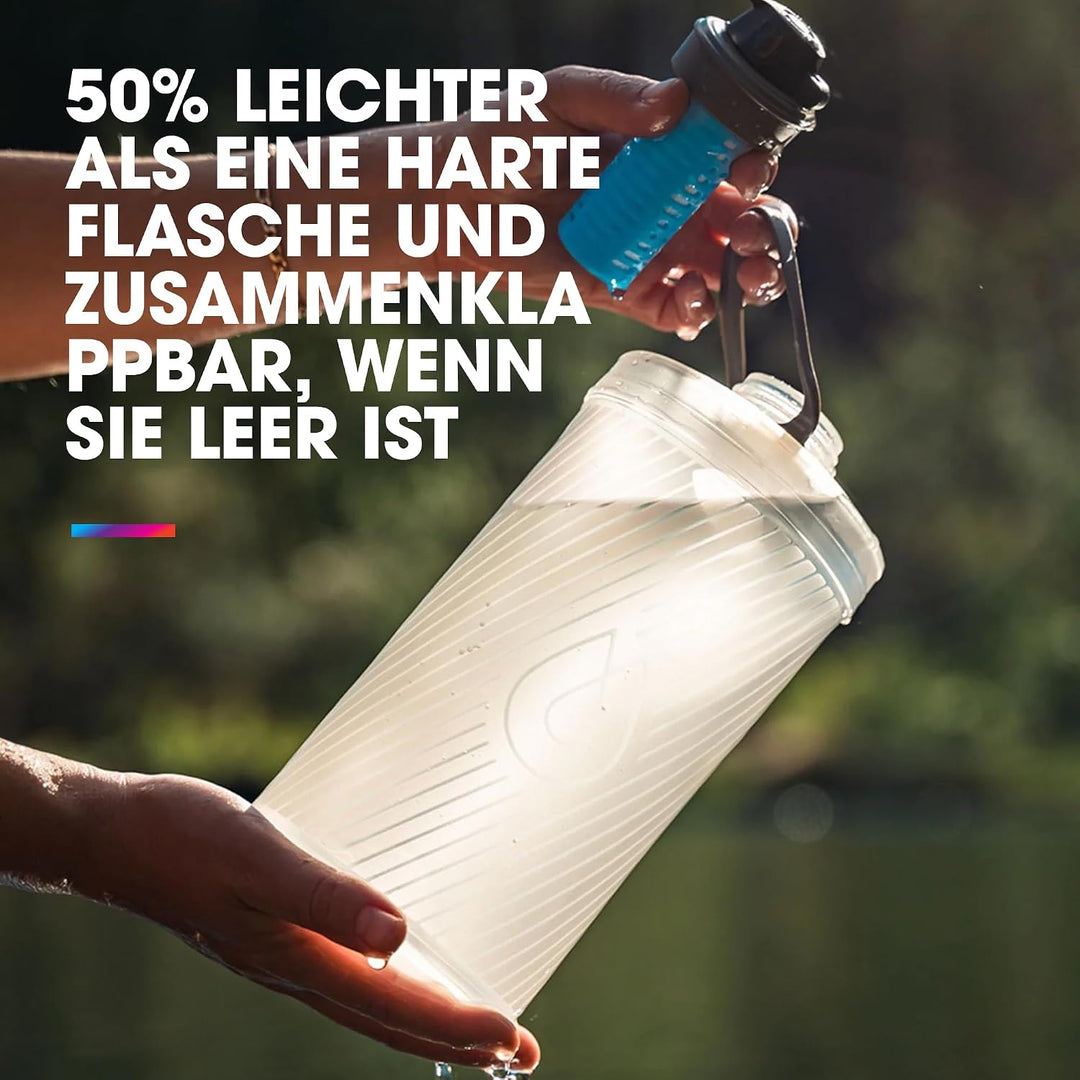 Bidón flexible FLUX 1.5L traslúcido con filtro