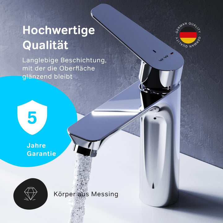 FTA02800 Hit Einhebel-Waschtischarmatur EcoStart (Chrom, Standard)