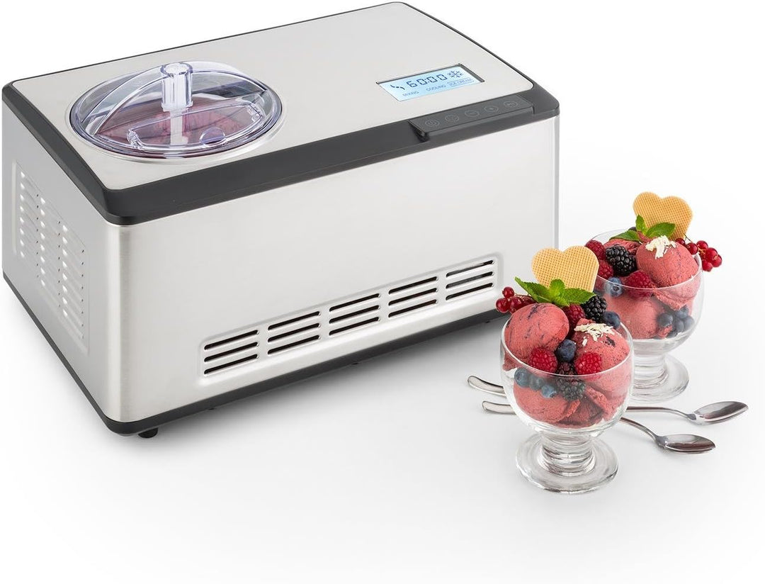 Klarstein Dolce Bacio Eiscremebereiter Kompressions-Eismaschine Eismaschine auch für Sorbet, Frozen