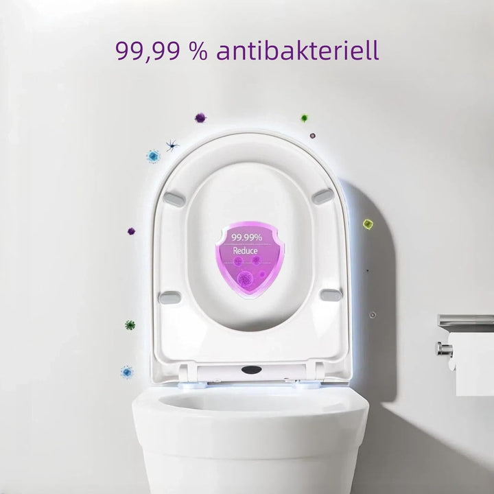 Toilettendeckel mit Absenkautomatik, WC Sitz D Form，Quick-Release Funktion für einfach Reinigung, We