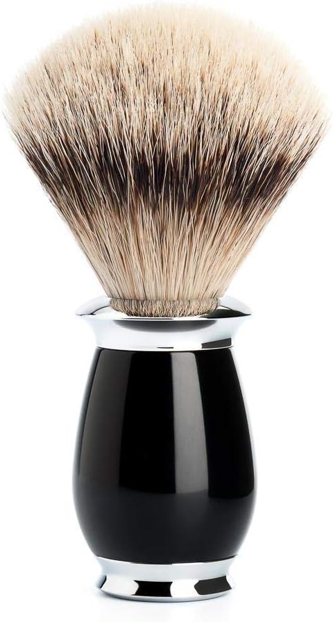 MÜHLE Rasierset - Purist Serie - Silberspitz Dachszupf - kompatibel mit Gillette-Klingen - Edelharz
