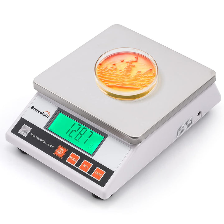 Bonvoisin 10kg x 0.1g Digitalwaage Waage Genaue Elektroniklaborwaage Analytische Waage Industrielle