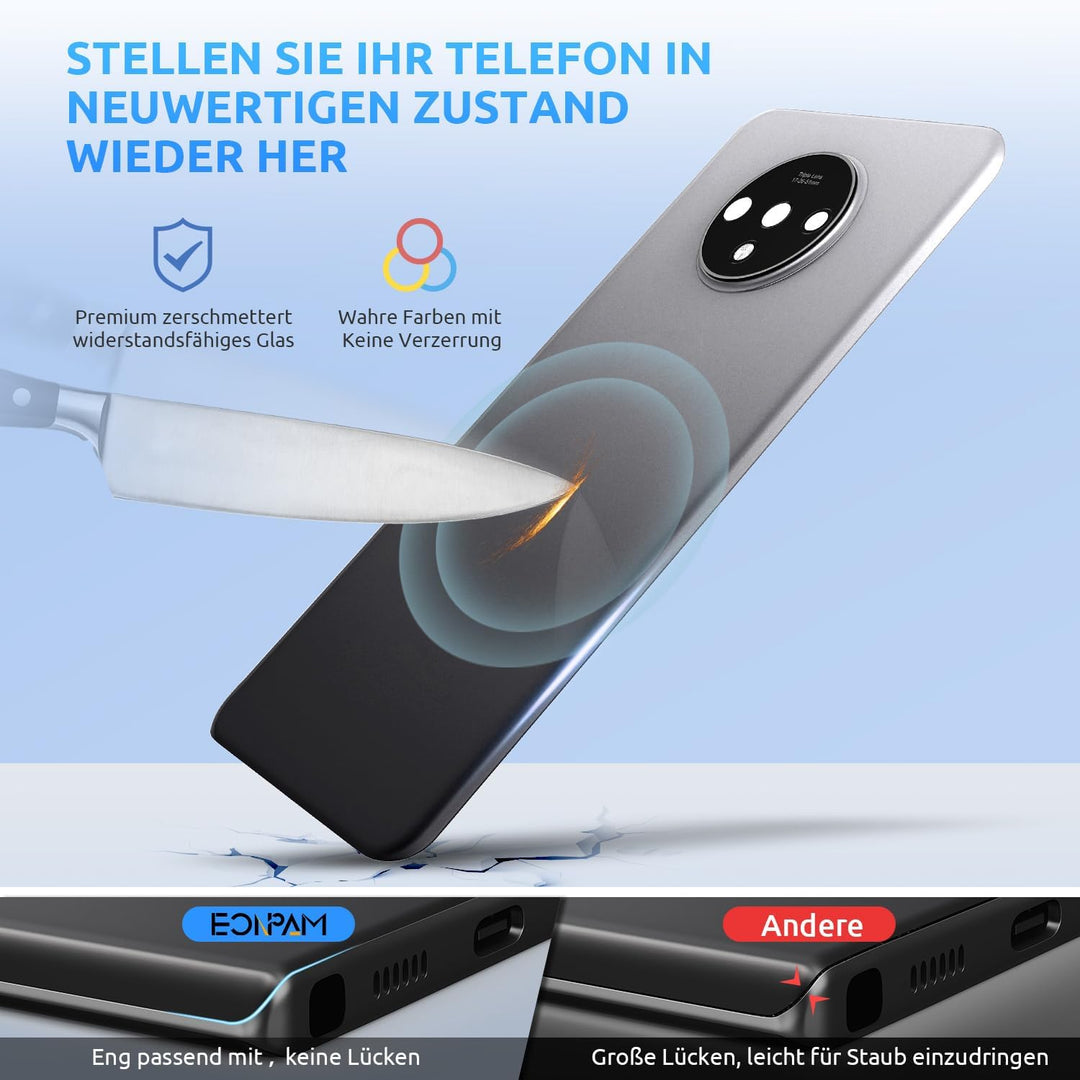 Eonpam Akkudeckel für OnePlus 7T Rückseite Glas Original Backcover Back Glas Ersatz Reparatur Set mi