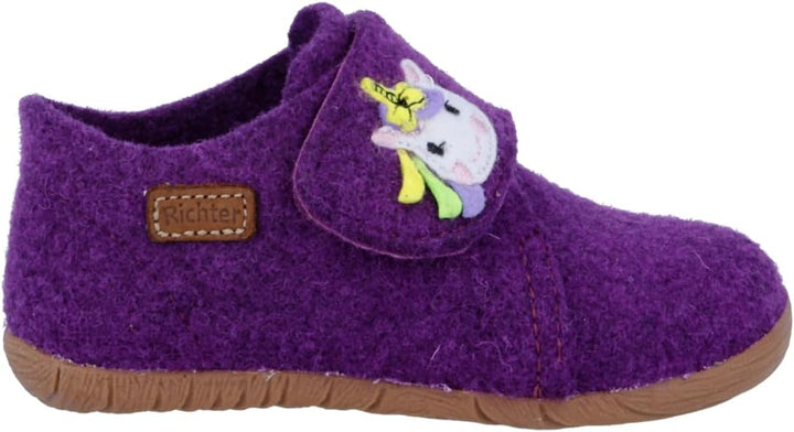 Richter Kinderschuhe Mädchen Filzi Hausschuh 22 EU Plum, 22 EU Plum