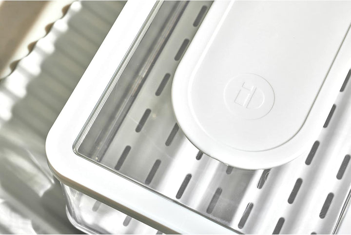 iDesign Vorratsbehälter mit Deckel, grosser Kühlschrankorganizer für Obst & Gemüse mit Luftregulieru