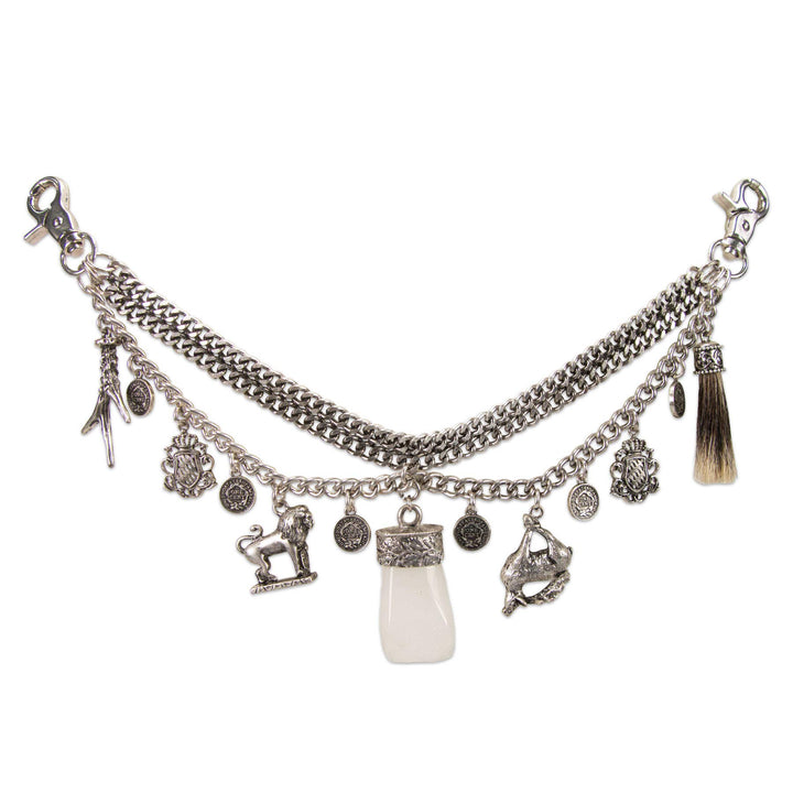 Alpenflüstern Trachten-Charivari Benedikt - Hochwertiger Herren-Trachtenschmuck mit Trophäen-Anhänge