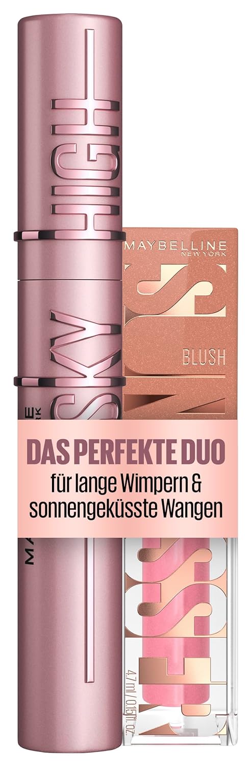 Maybelline New York Schwarze Wimperntusche für lange Wimpern, Lash Sensational Sky High Mascara, Ver