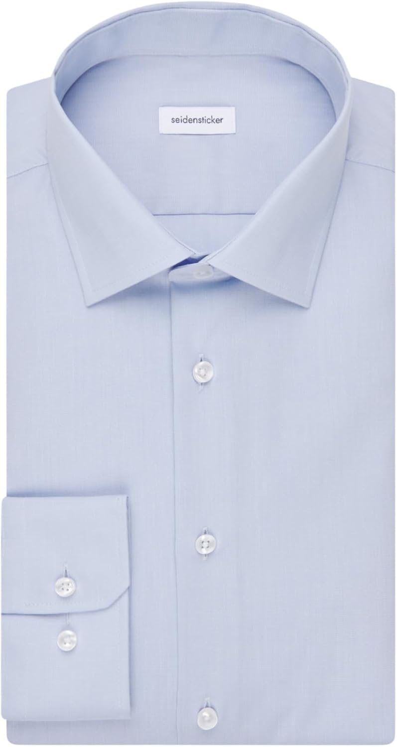 Seidensticker Herren Slim Bügelfrei Business Kent Extra Langer Arm Shirt 37 Hellblau, 37 Hellblau