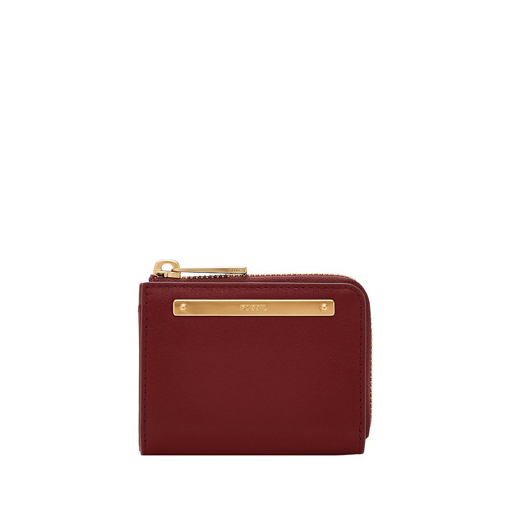 Fossil Liza Portemonnaie aus Leder oder Polyester für Damen Dunkelrot, Dunkelrot