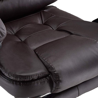 Panana Bürostuhl Heavy-Duty Executive Liegesessel mit Fussstütze aus PU-Leder Gaming-Stuhl (Braun),