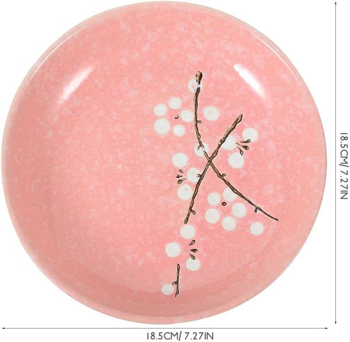 HEMOTON 6Pcs Japanisches Geschirrset Keramikplatten Schalen Löffel Essstäbchen Tassen Chinesisches K