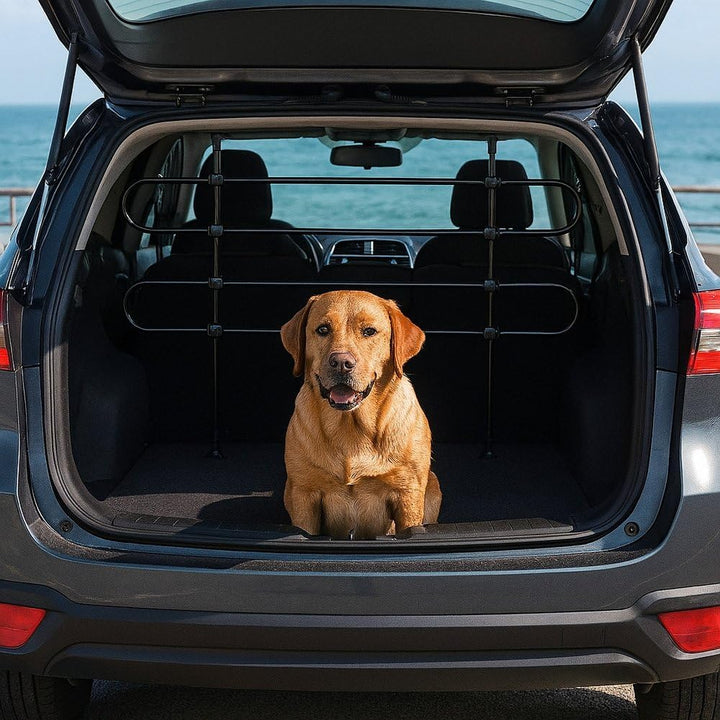 Start Kofferraumtrenngitter für Hunde, höhen- und breitenverstellbar, sicher für den Transport von H