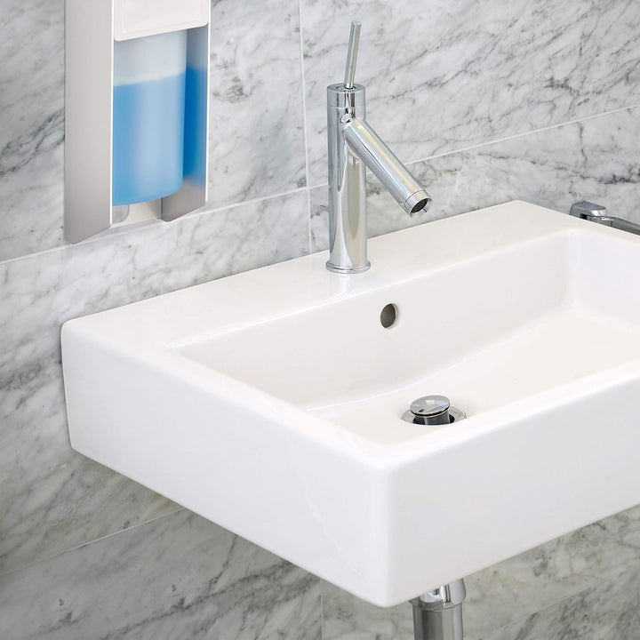 Jofel AH33000 - HANDTUCHSPENDER Z-FALZ AZUR WEISS & Relaxdays Eurospender 500 ml, Seifenspender Wand