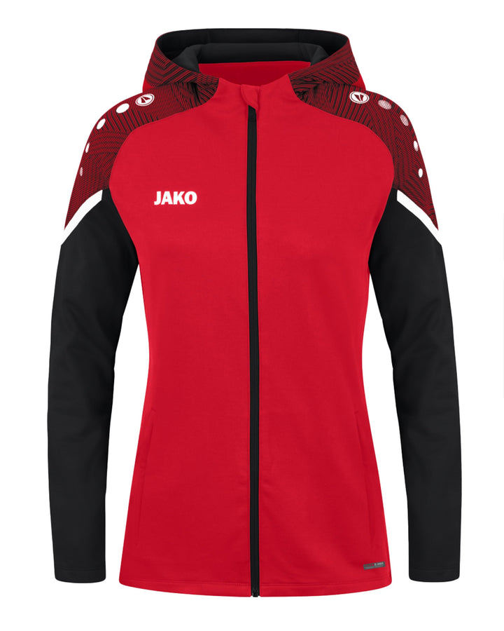 JAKO Damen Kapuzenjacke Performance, Royal/Weiss/Marine, 34, 6897 42 Rot/Schwarz, 42 Rot/Schwarz