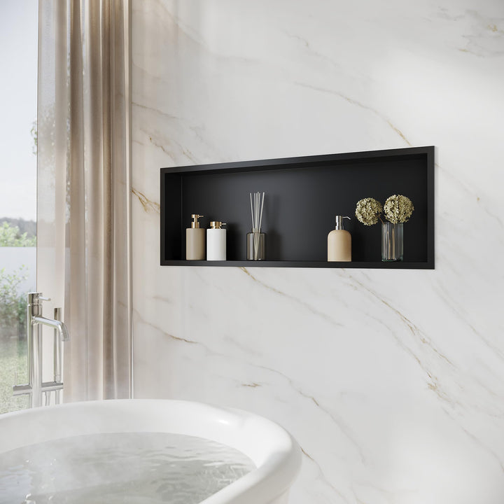 SONNI Wandnische Dusche Edelstahl, Eingebettete Duschnische, Einzelregal Lagerung für Badezimmer, Wa
