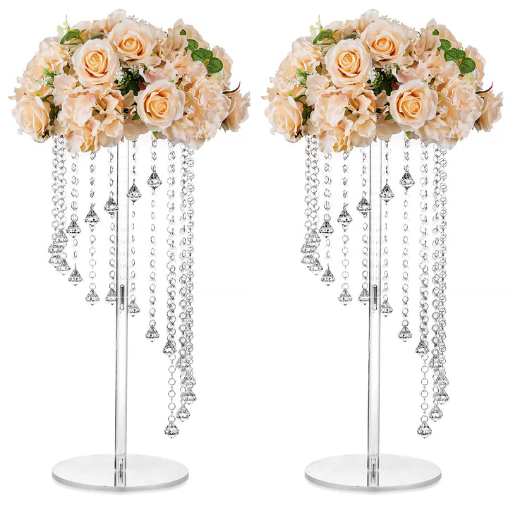 Nuptio Blumenvasen Hochzeit Mittelstücke 2 Stück 60cm Hoch Acryl Vase Steht für Kristall-mittelstück