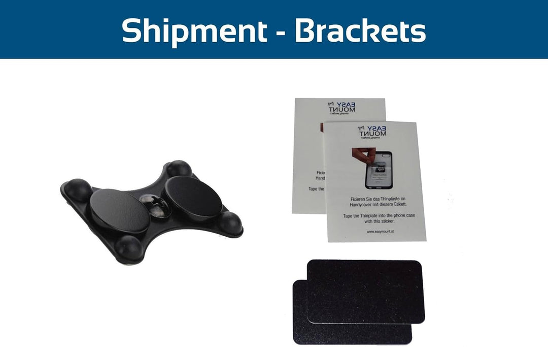 EasyMount Brackets, die universelle rahmenlose Handyhalterung zur Montage auf Konsolen und Haltern,