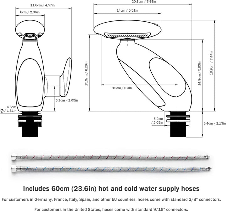 Wasserhahn Bad Ausziehbar mit Mehrfarbige Beleuchtung, 4 Modus, 360° Drehbar Ausziehbar, Keramikkart