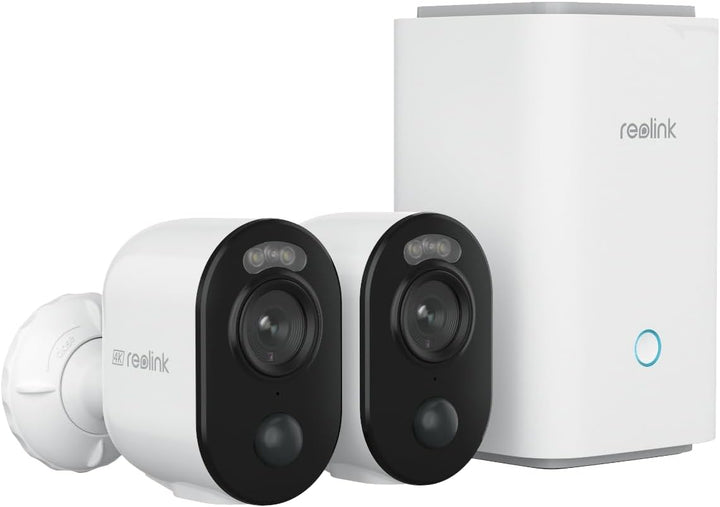 Reolink 4K Überwachungskamera Aussen Akku Set mit Home Hub, Farbnachtsicht, 2.4/5GHz WLAN, 5 Monate