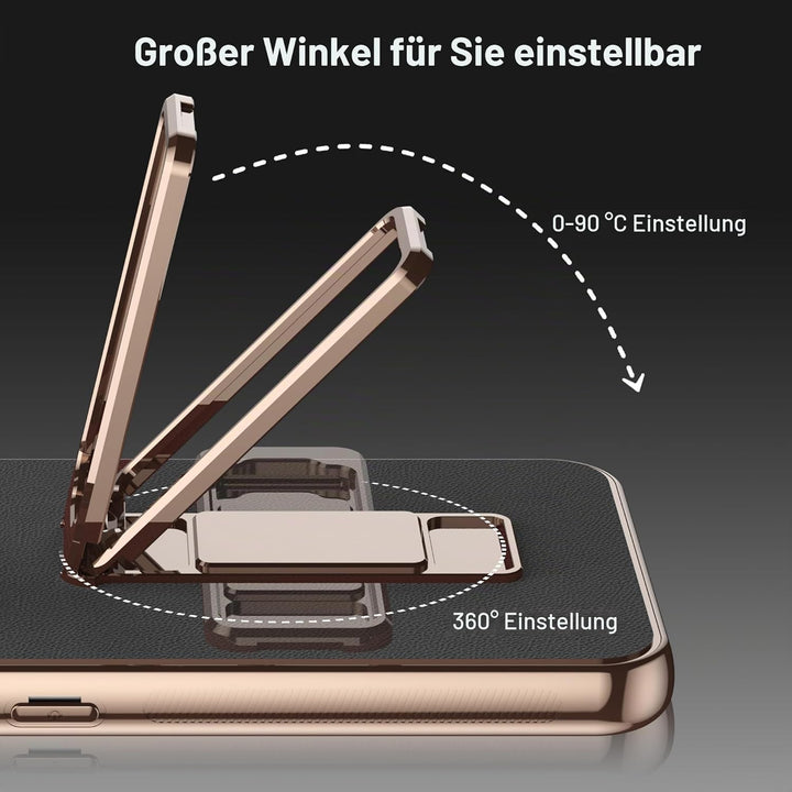 Hülle für Honor magic V6 mit Metall Halter Magnet Ständer, Ultradünn Prämie PU Leder Back Handyhülle