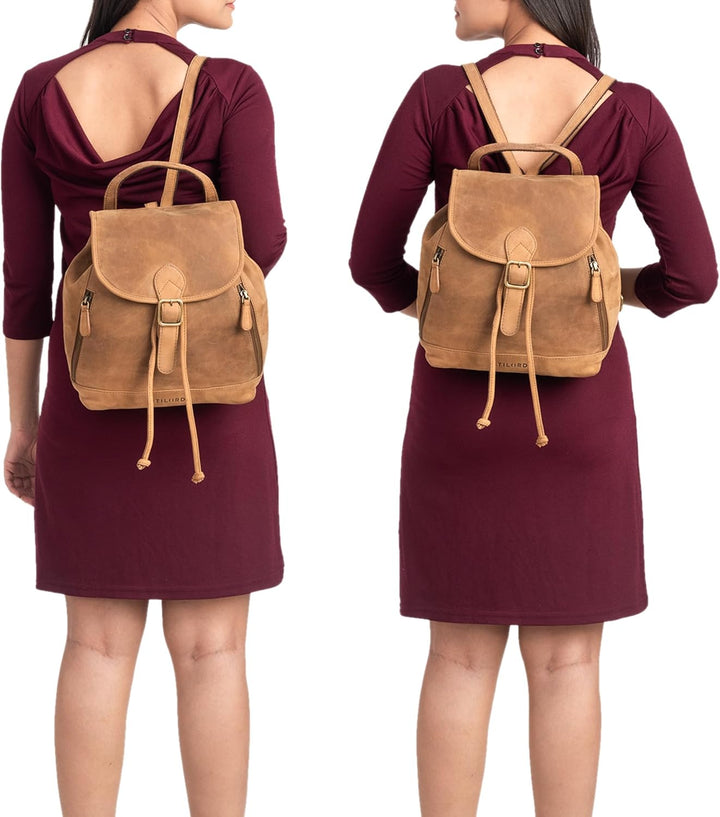 STILORD 'Allison' Rucksack Damen Modern Leder Vintage Daypack Klein Cityrucksack Rucksackhandtasche