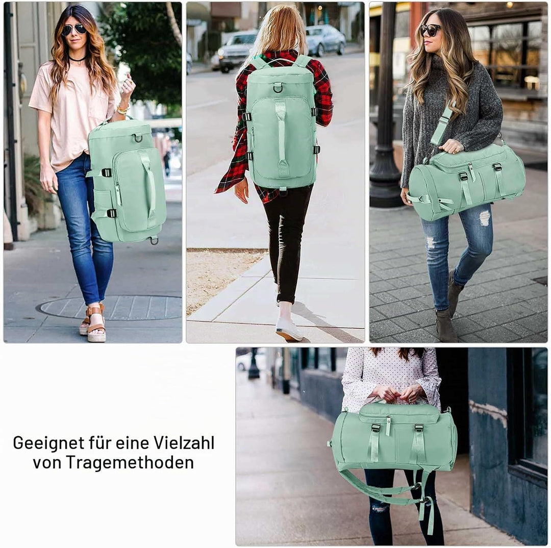 Unisex Sporttasche mit Rucksackfunktion Reisetasche mit Schuhfach Gross Reiserucksack Wasserdicht Le