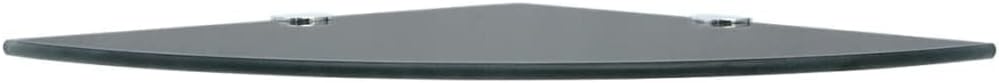 homiuse Wandregal Eckregale 2 STK. Verchromte Halterungen Glas Schwarz 25x25cm Regal Wand Wandregal