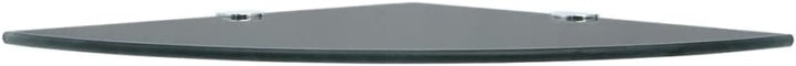 homiuse Wandregal Eckregale 2 STK. Verchromte Halterungen Glas Schwarz 25x25cm Regal Wand Wandregal