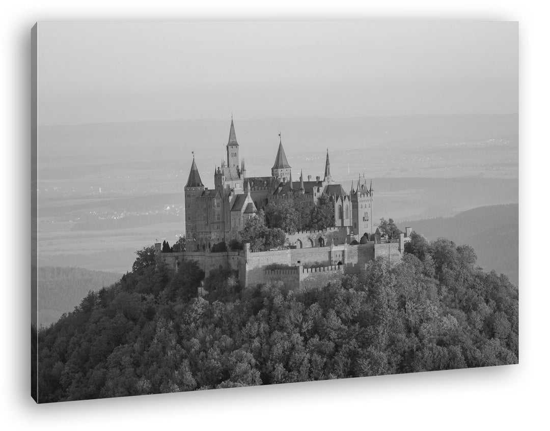 deyoli Burg in Hohenzollern Effekt: Schwarz/Weiss Format: 60x40 als Leinwandbild, Motiv fertig gerah
