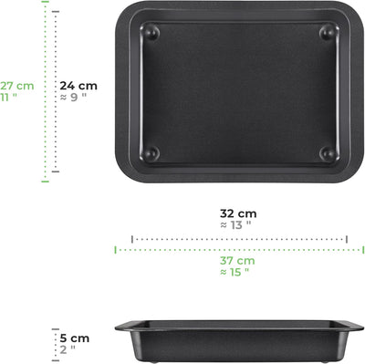 Grizzly 2x Auflaufform, Grösse medium, antihaftbeschichtet, mit Griffrand, auch als Lasagneform, Brä