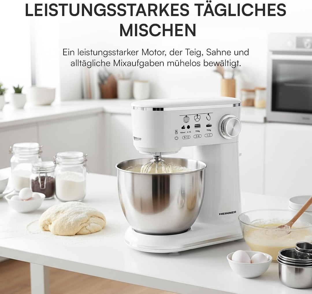 HPM-1000WHCH Stand Mixer – Planetary Mixing System, 1000W Power, 5L Stainless Steel Bowl, 10 Speed S