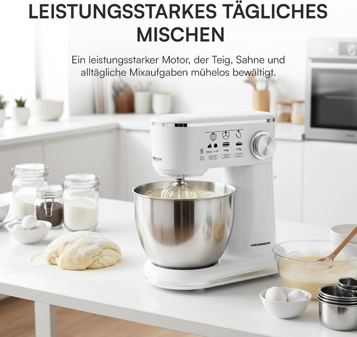 HPM-1000WHCH Stand Mixer – Planetary Mixing System, 1000W Power, 5L Stainless Steel Bowl, 10 Speed S
