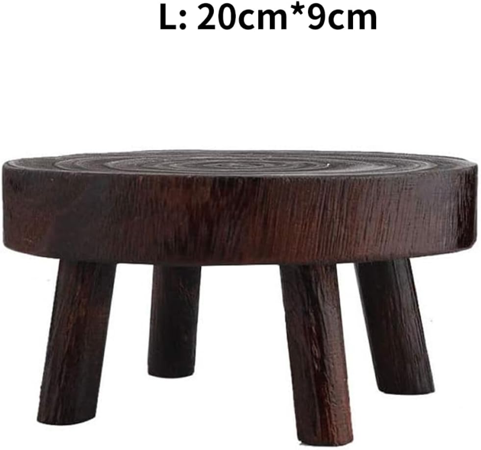 Holzpflanzständer, 20 cm rund, Innenbereich, Gartenpflanztopf Riser, kleiner Gartenhocker für den In