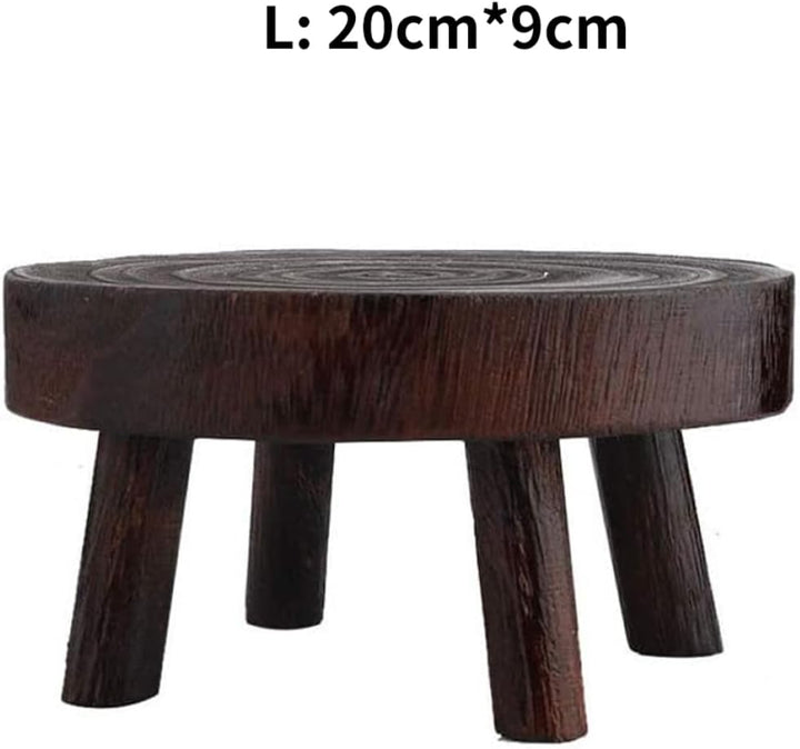 Holzpflanzständer, 20 cm rund, Innenbereich, Gartenpflanztopf Riser, kleiner Gartenhocker für den In