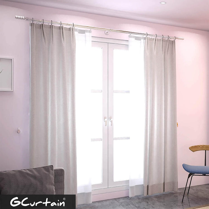 GCurtain Gardinenstange Vorhangstange Doppelstangen Set Ausziehbar Leicht zu Installieren Hochbelast