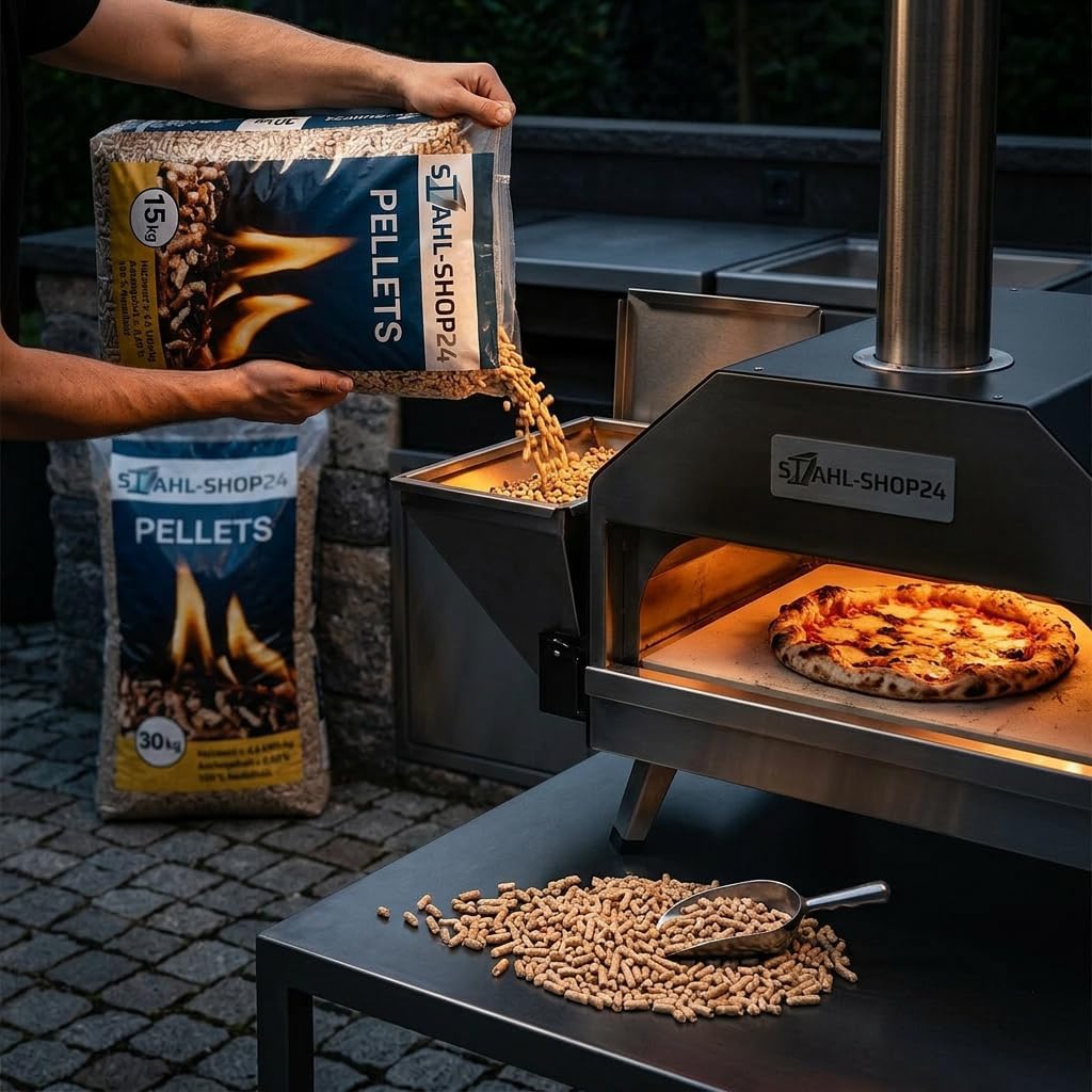 Stahl-Shop24 Holzpellets ENplus A1 6mm Nadelholz 15 kg - Premium Heizpellets für Pelletofen Kamin He