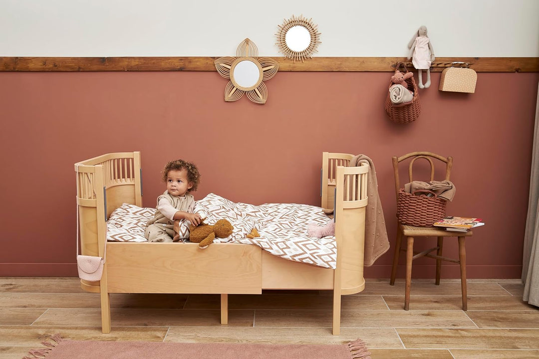 Meyco Baby Bettwäsche Ikat, Juniorbett (atmungsaktives Material, Bettbezug aus 100% Baumwolle, inklu