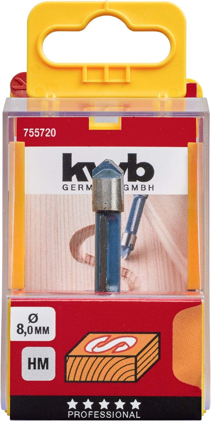 kwb Gravierfräser Ø 8 mm, hartmetallbestückt mit präzisem Spannschaft und optimierter Schneidengeome