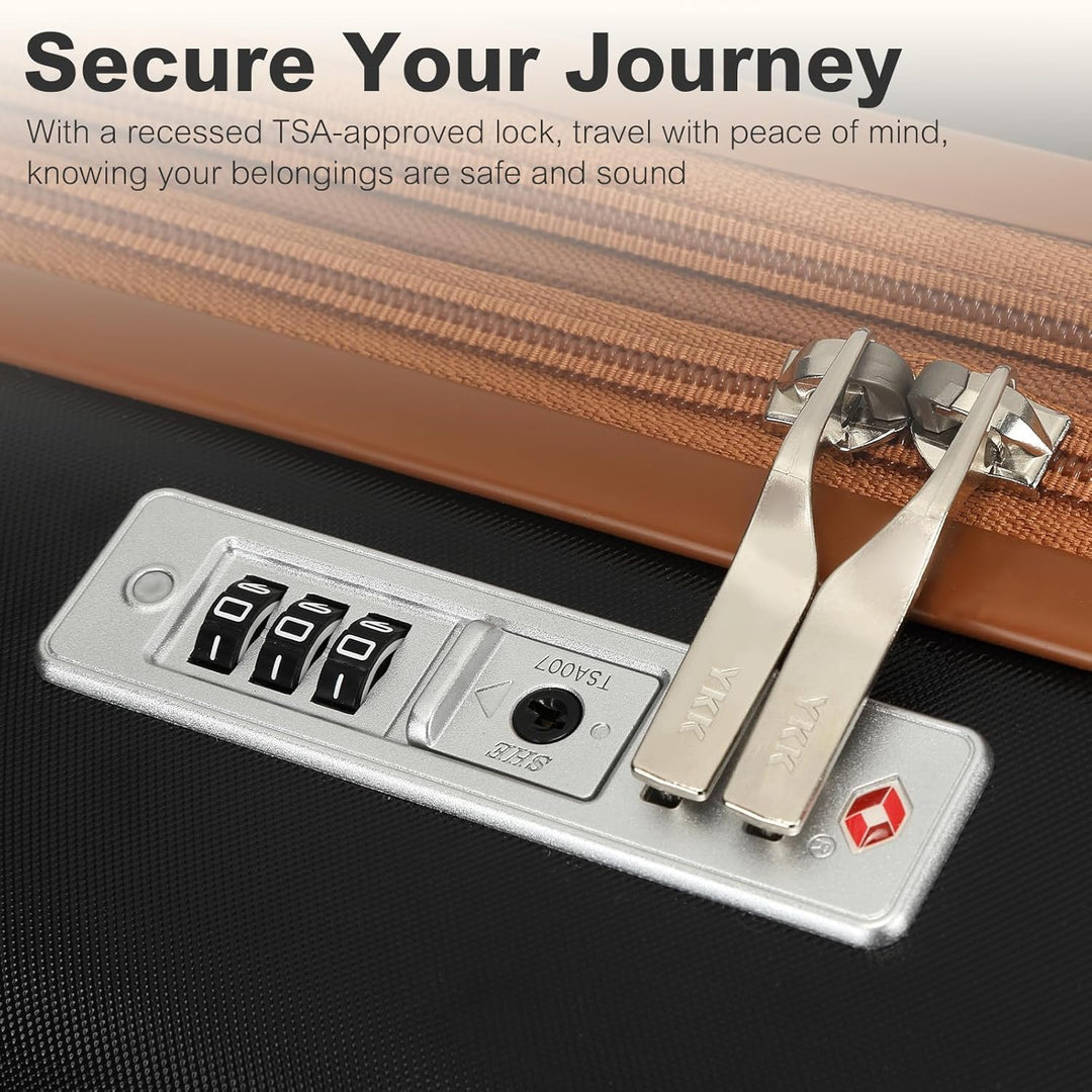 KONO Koffer Trolley Gross Koffer Reisekoffer von ABS+PC Hartschalenkoffer mit 4 Rollen TSA Schloss (