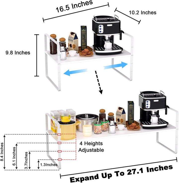 Erweiterbarer Schrankregal Küchenregal Organizer, stapelbarer Metall Gewürzregal Regaleinsatz Schran