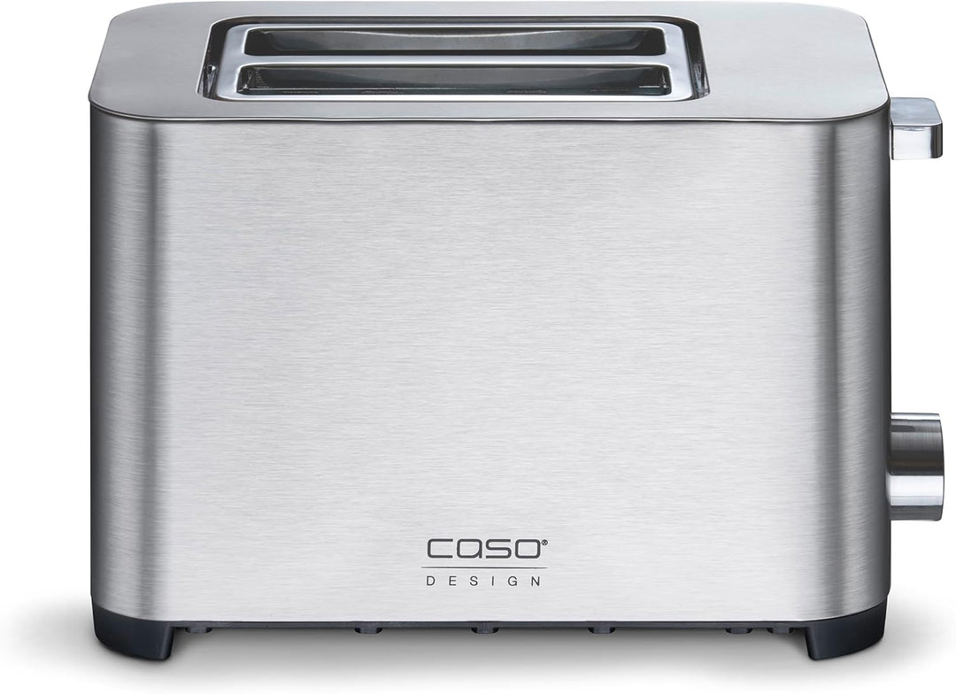 CASO Classico T2 Duo – Edelstahl Toaster für 2 Scheiben, 38 mm breite Schlitze, 5 Bräunungsstufen, L