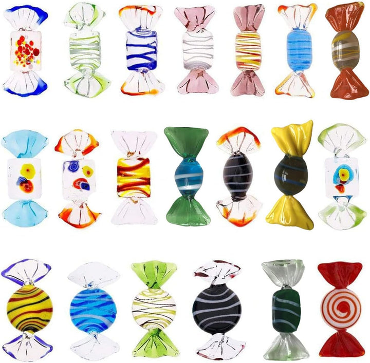 20 Stück handgefertigte Glasbonbons Dekor Vintage-Stil aus Muranoglas, für Zuhause, Party, Hochzeit,