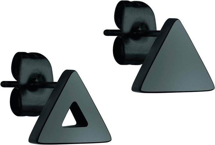 LIEBESKIND BERLIN Damen-Ohrstecker Edelstahl LJ-0298-E-07 Schwarz Dreieck, Schwarz Dreieck